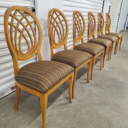 Italian of 6 Wood Oval Back Dining Chairs