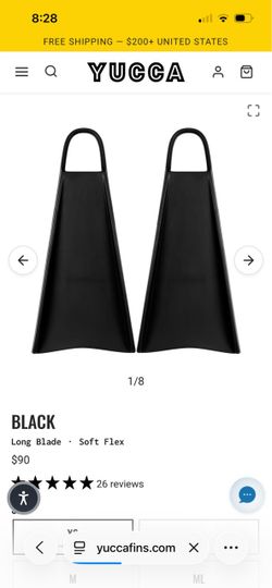 Yucca long blade ML 9-10 soft flex swim fins