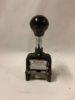 Vintage Bates Numbering Machine 6 Wheel Multiple Movement Stamp NJ Works. #30
