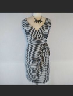 Striped wrap dress