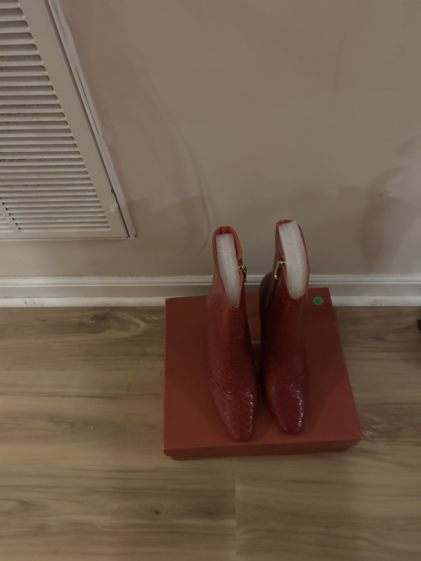 Red Boots With Slim Heel