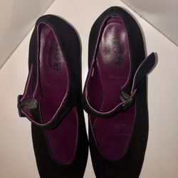 Women’s Arche LN Nubuck Suede Pump (Mary Janes) Black Size 8 (39) Mid Heels 