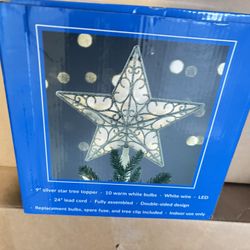 9" Star LED Christmas Tree Topper - Warm White Lights