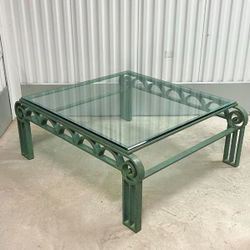Iron & Glass Coffee Table 90s Vintage