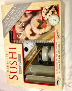Sushi Making Kit w/ Video Recipe Bowls serving dishes Chop sticks Bamboo Mat