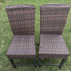 Bronze Wicker Barstool Set Of 2