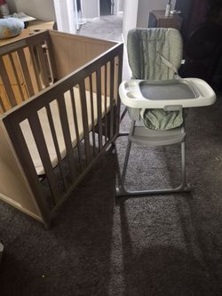Baby Crib + High Chair