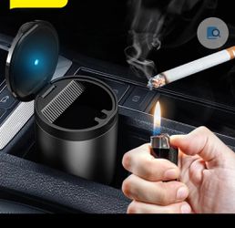 Car Ashtray LED Aluminum Alloy Ash Tray For Audi BMW Golf Cars Cup Holder Accessories Auto Ashtray Cigarette Holder Box