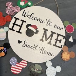 Front Door Sigh With Holiday Mickey Magnets 