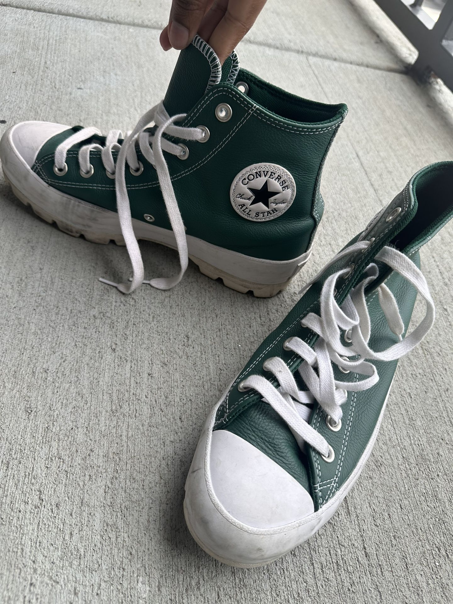 Platform Faux Leather Converse Sneakers