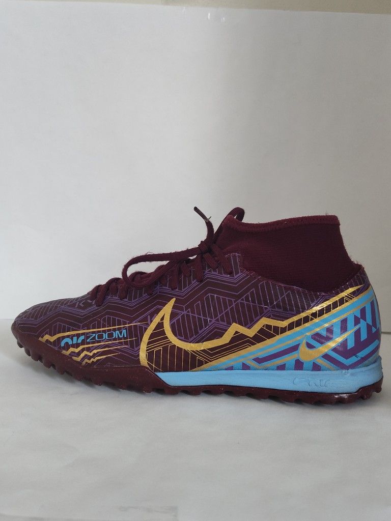 Nike Zoom Superfly 9 Academy Indoor/Turf Cleats - Dark Beetroot-Gold