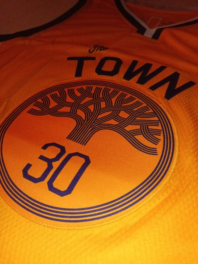 Stephen Curry #30 Gold Town Men Stitched Jersey New With Tags