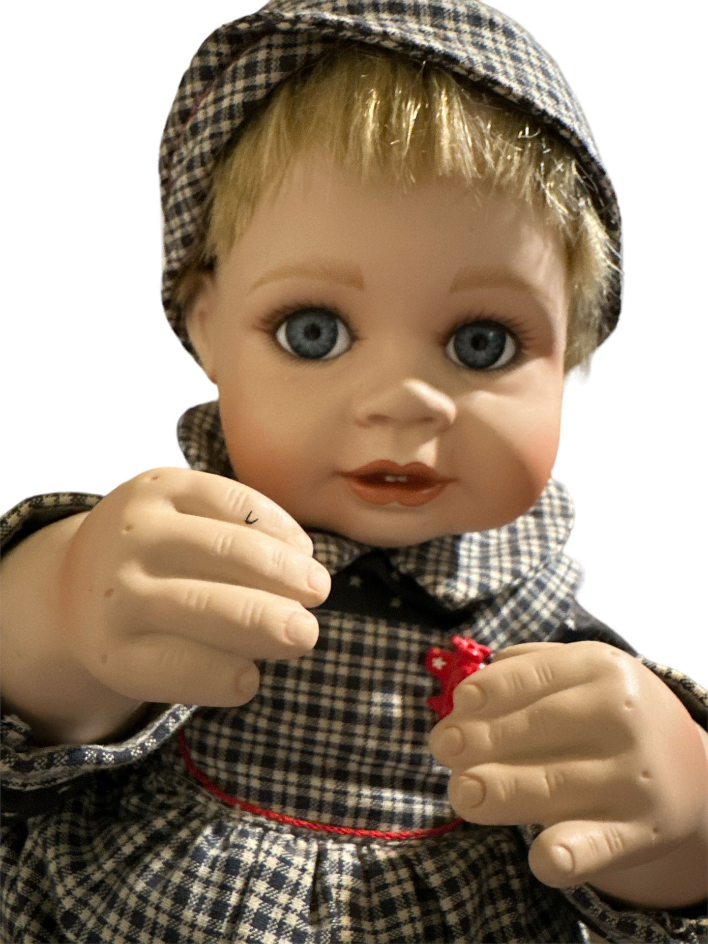 Vintage 1991 Hamilton Collection “Andrew 18in.” by Artist Connie Walser Derek Doll only. See photos on condition of doll. O original box or papers.