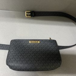 Michael Kors Belt Bag Black & Dark Gray Logo Fanny Pack