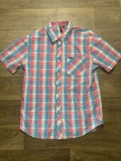 (XL) RVCA Short Sleeve Flannel Print Button Up