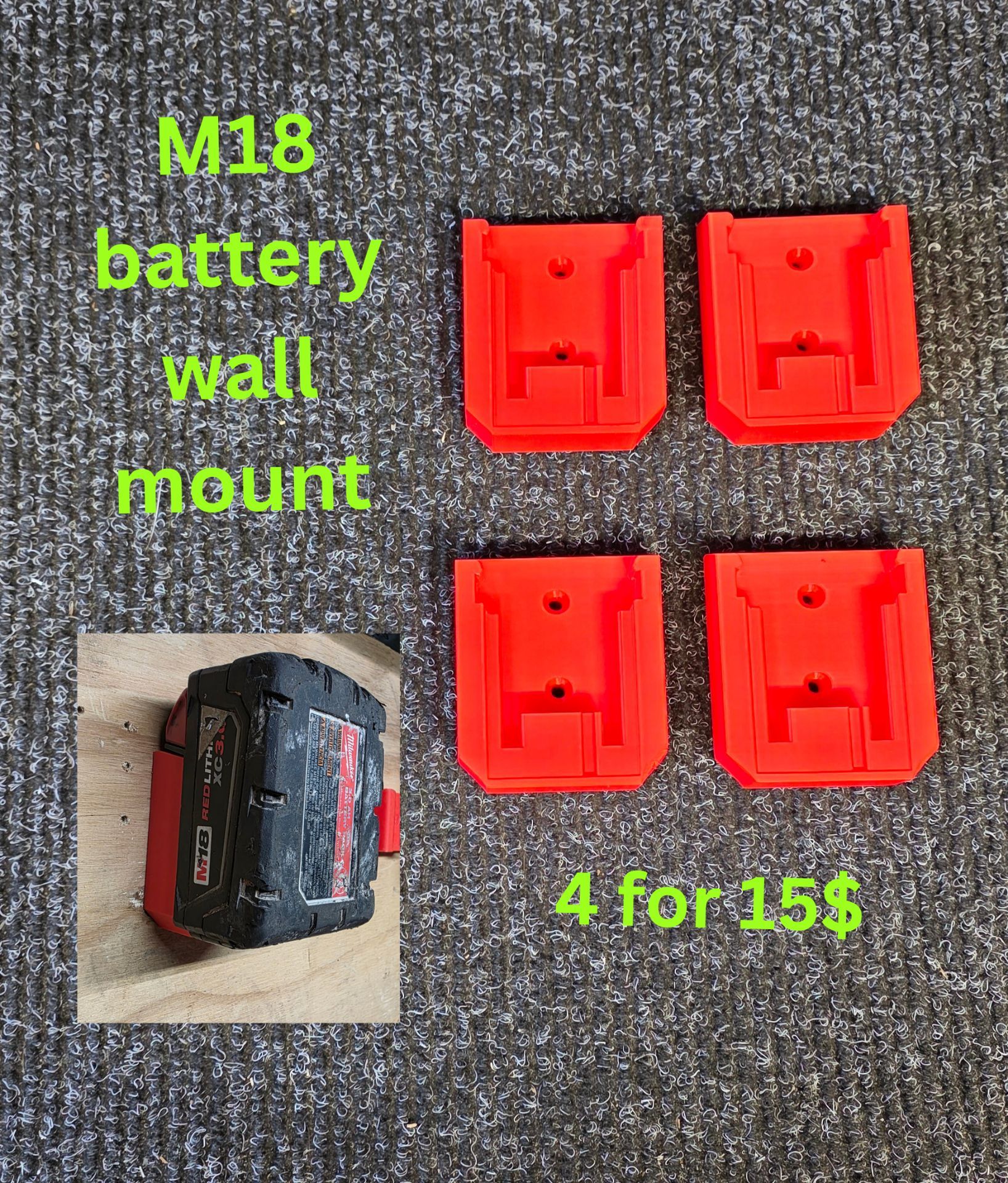 M18 battery wall mount