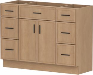48 Inch Bathroom Vanity Without Sink, Modern Freestanding Bathroom Vanity with 6 Drawers