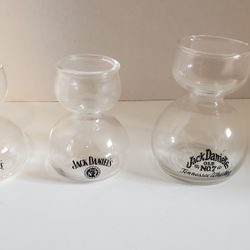 Jack Daniel's 3 Different Sizes double bubble shot glasses read description for details