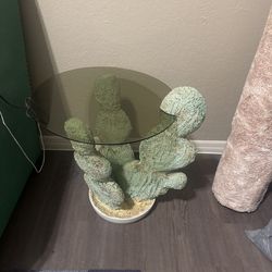 Side End Accent Table with Cactus Base