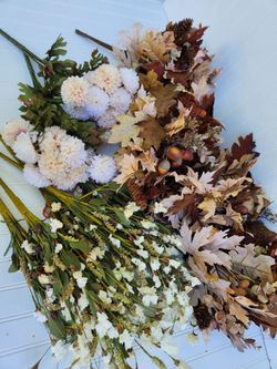 Lot of 12 fall faux floral stems