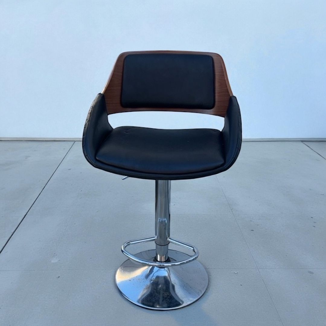 Modern Bar Chair (Wood + Black)