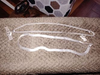 Silver chains and earrings