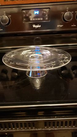 Etched 10" Pedestal Cake Plate