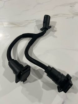 MECMO 7-Pin Trailer Y Splitter Plug for Connecting Slide in Truck Camper and Trailer, Male 7 Pin to Dual 7-Way Blade Female Connector, 20" Truck-to-Ca