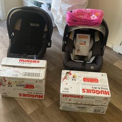 Brand New Infant Car Seat And Size 2 Diapers