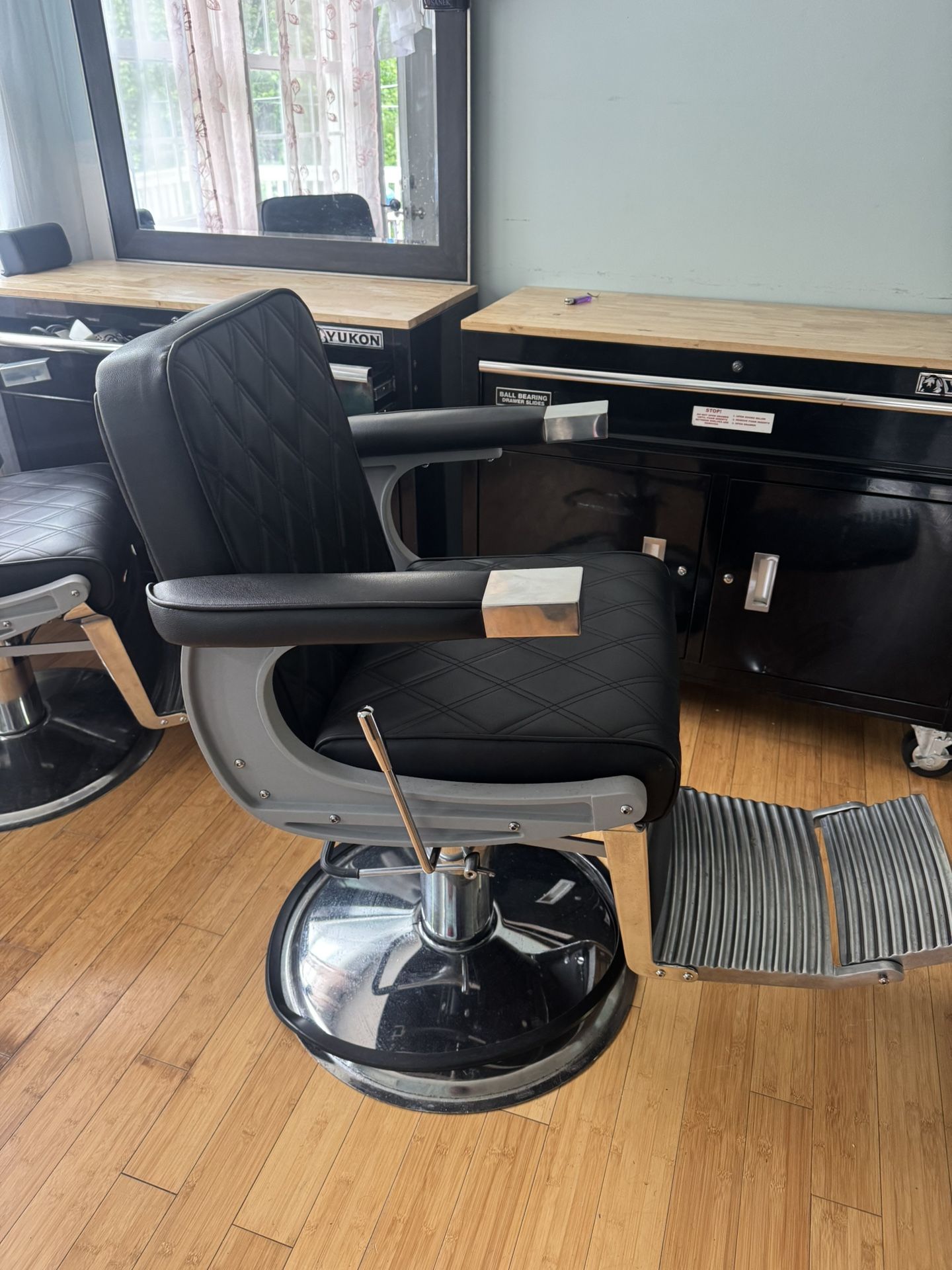 Barber Chair And Tool Box. 