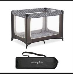 Dream On Me Zoom Portable Playard in Dark Grey, Lightweight, Packable