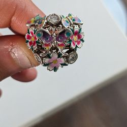 Hot-Enameled Butterfly Ring