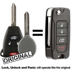 🔑 Flip-Key Fob Remote for Chrysler Dodge Jeep