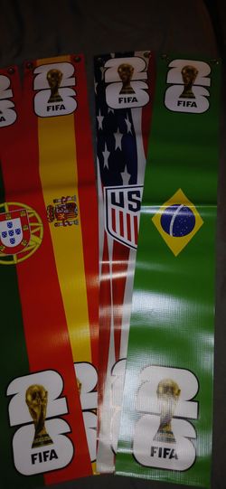 SMALL HANGING FLAGS WORLD CUP 2026 soccer banners flags 1 Each multiple teams 36in x 6in