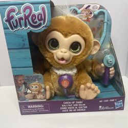 TOY Stuffed Monkey FUR REAL check up cuddly Monkey NEW IN BOX