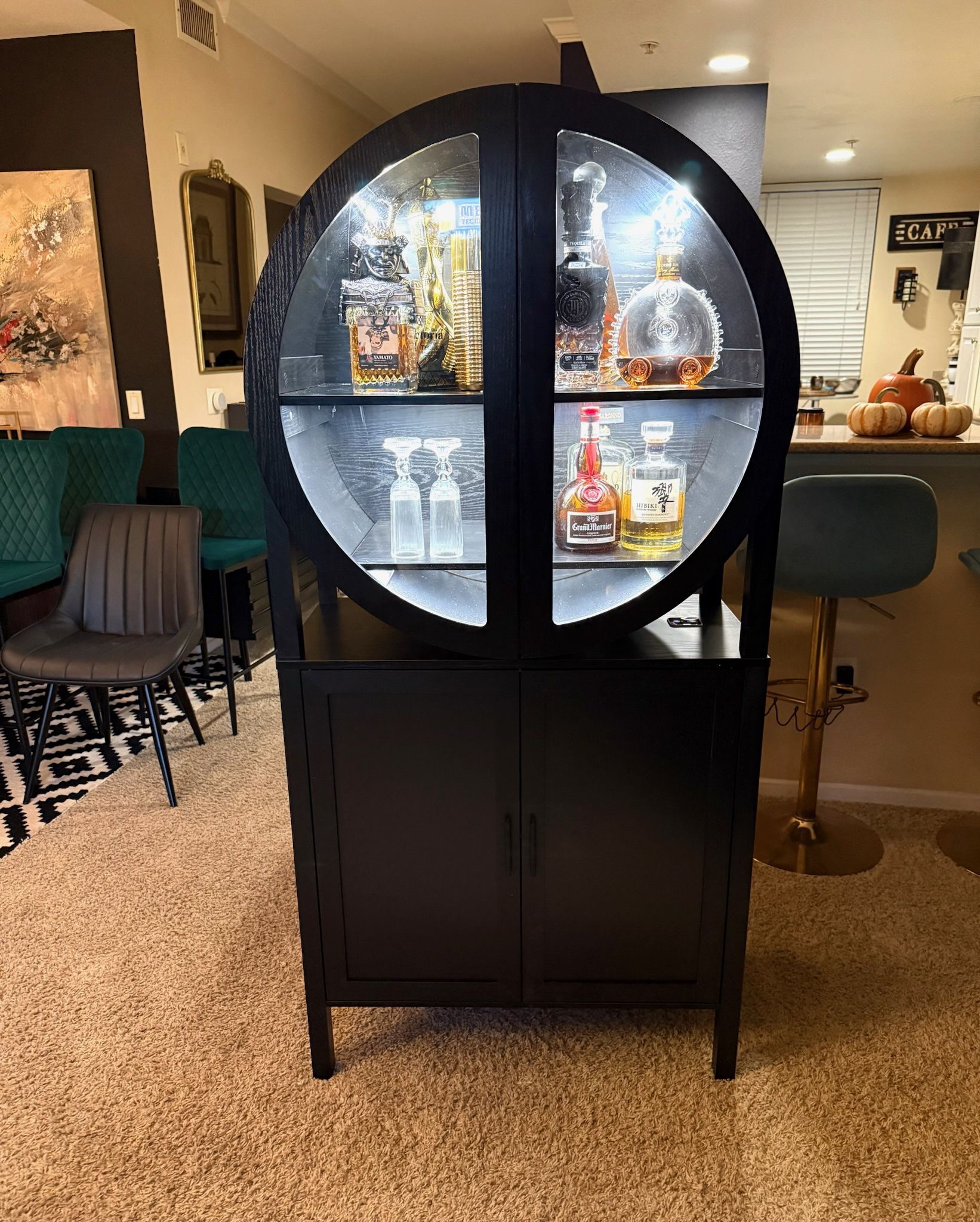 Modern Bar With Cabinet And Selves