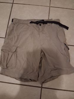 Khaki Cargo Shorts with Belt 34