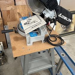 Delta Table Miter Saw mounted on workstation