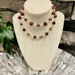 Brazilian Crystal and Rudraksha Necklace