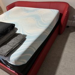 King Size MICROFIBER LEATHER RED  FRAME 