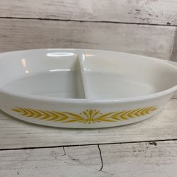 Vintage Pyrex Divided Dish Yellow