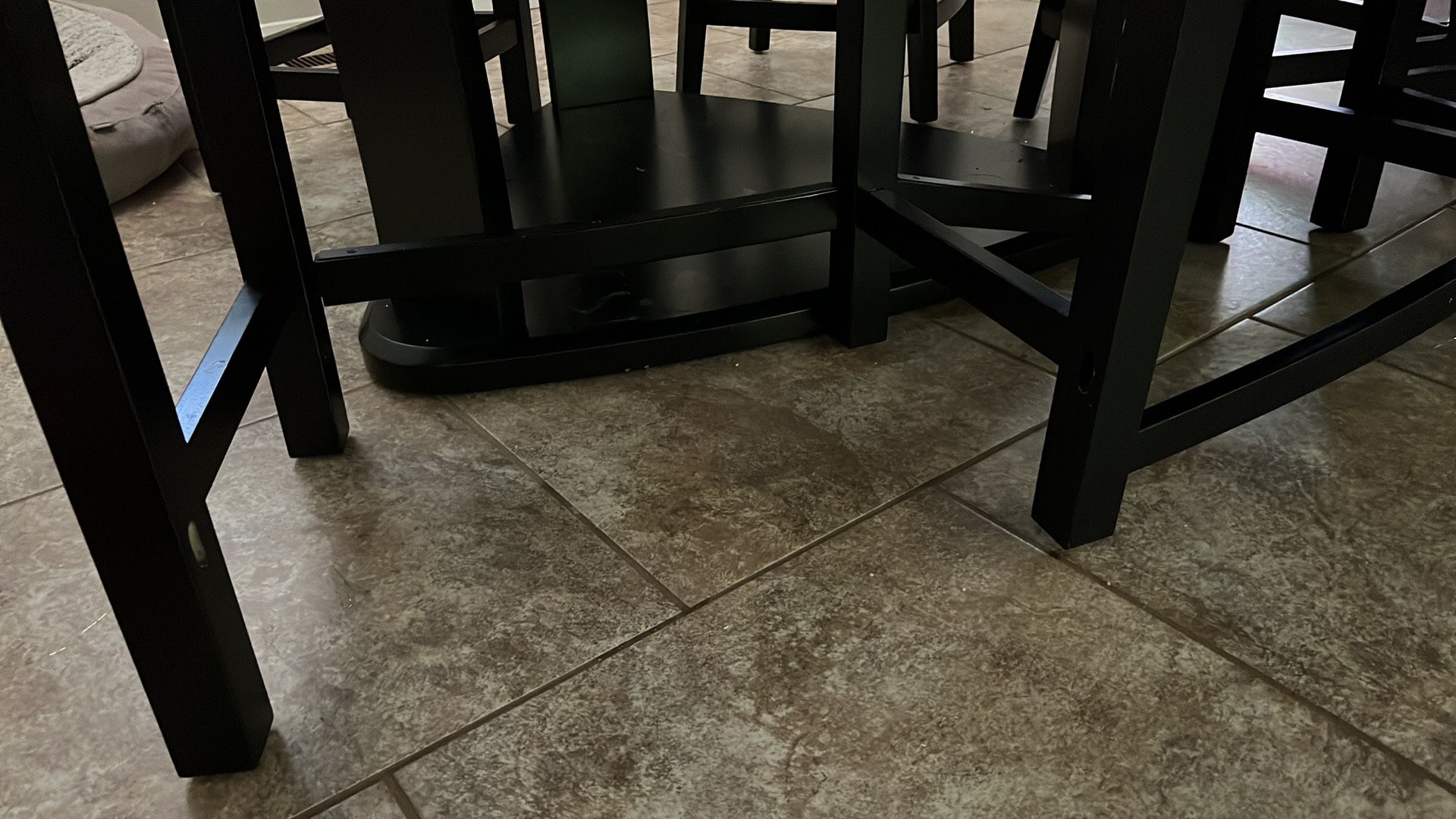 dining room table set gray and black 