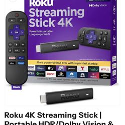 Roku 4K Streaming Stick | Portable HDR/Dolby Vision & Free TV