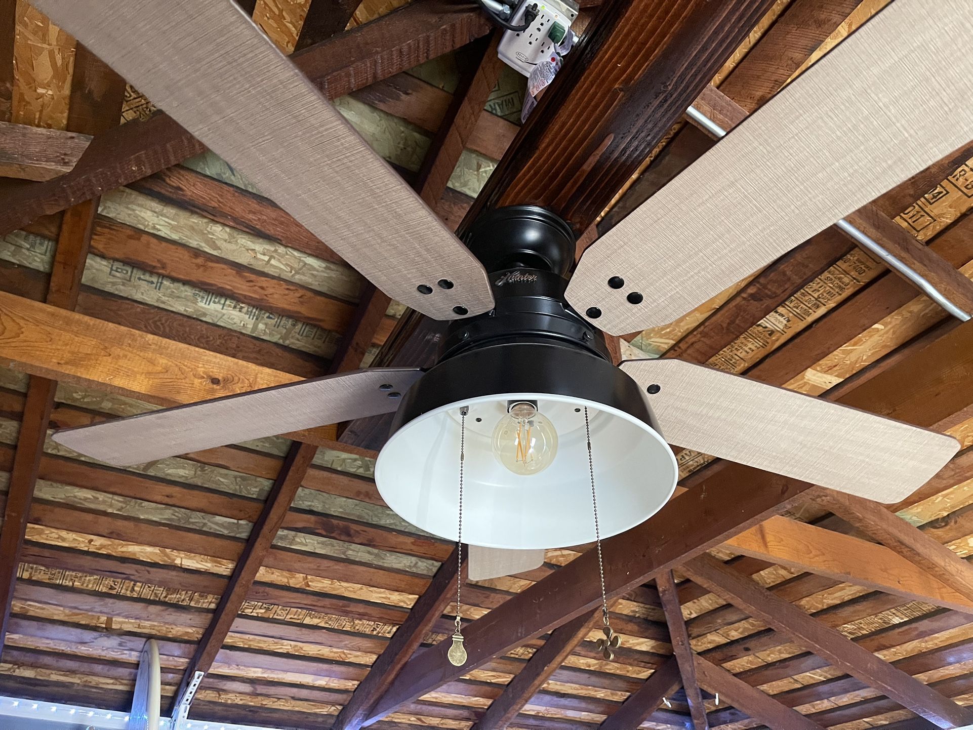 Hunter Mill Valley Low Profile Outdoor Ceiling Fan with Light