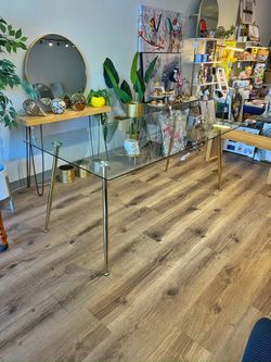 Big Glass Dining Table for 6