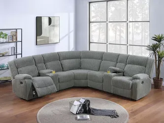Brand New Grey Super Plush Reclining Sectional Sofa