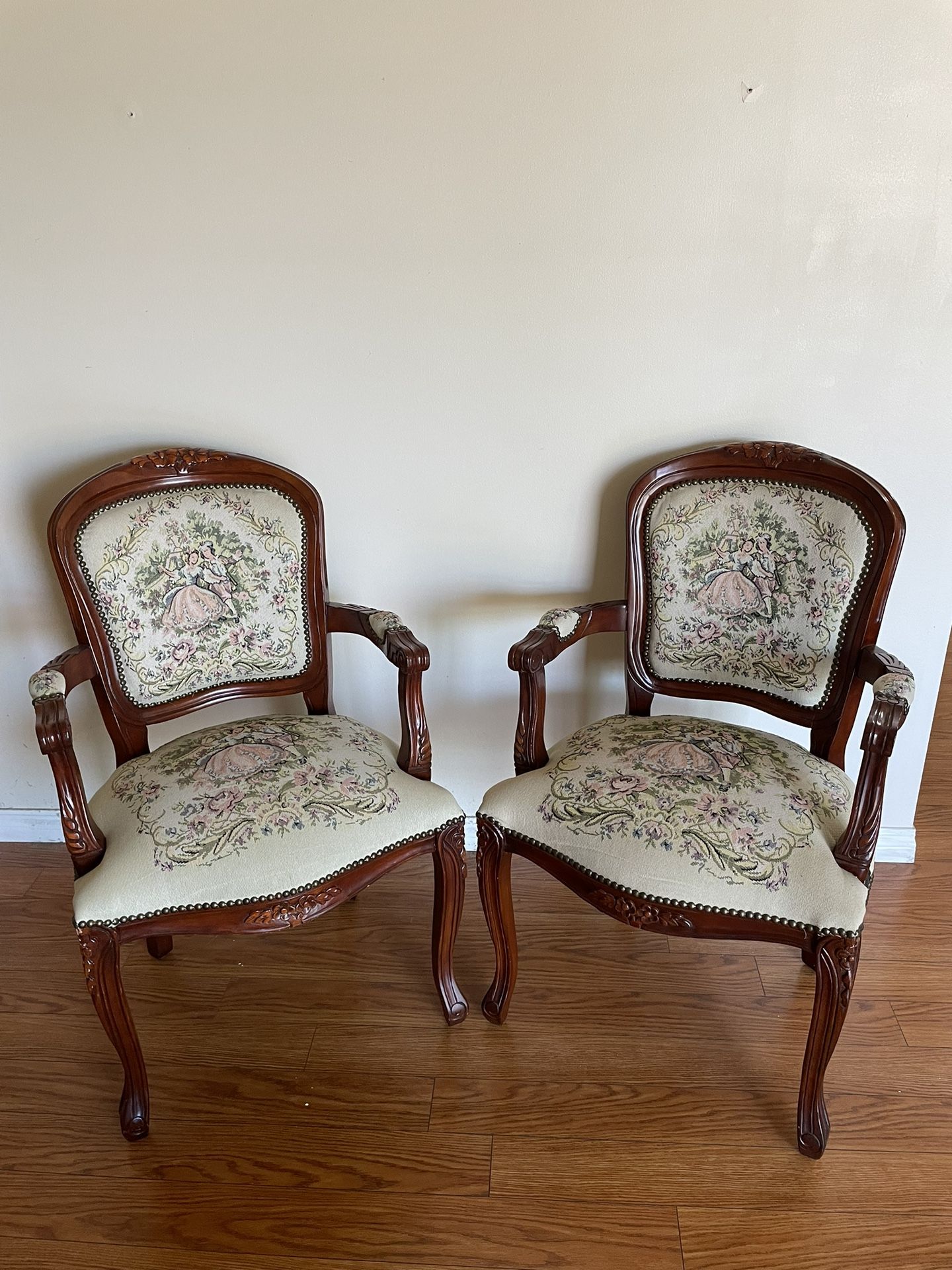 Classic Carved Wood Armchair