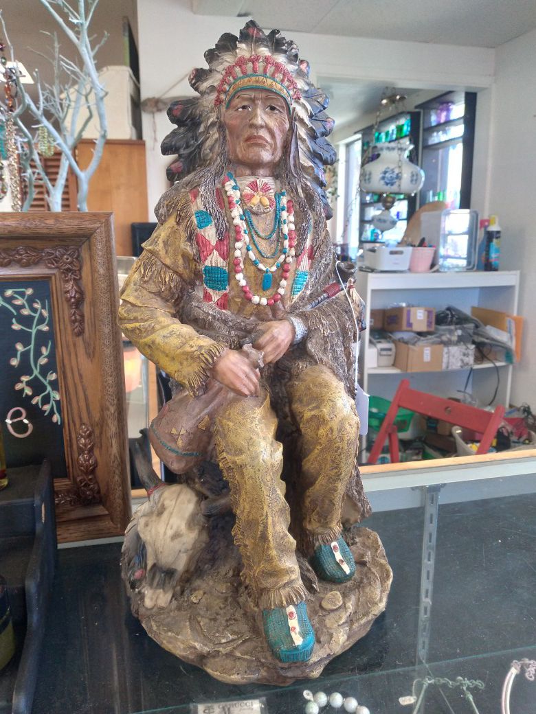 Detailed Native American statue