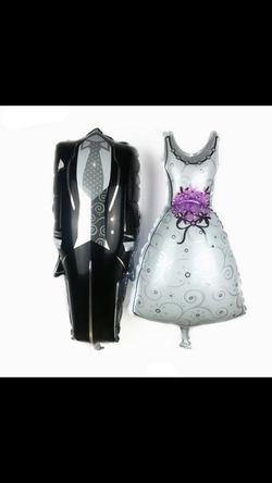 Brand new 73 * 72cm Bride and Groom Bridal Dresses Aluminum Wedding Balloons