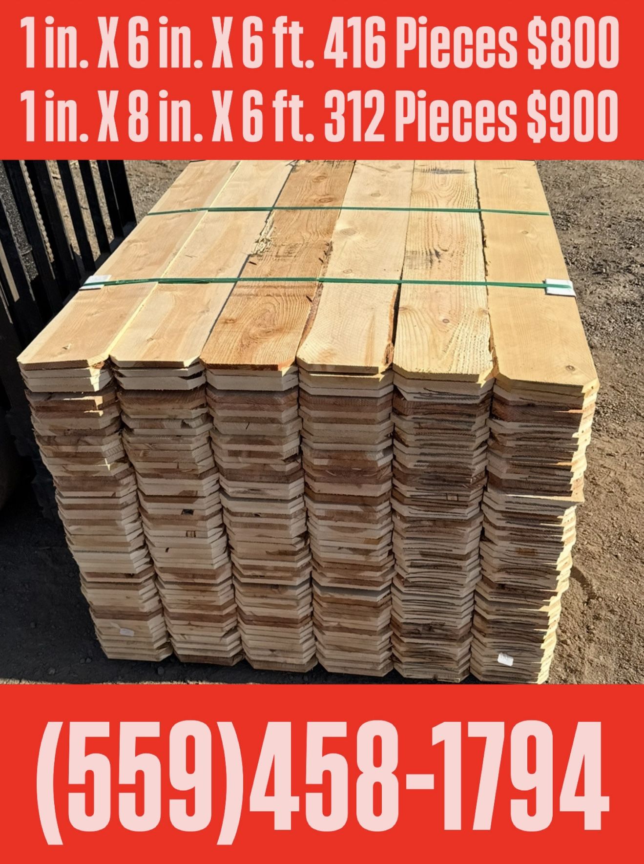 New Cedar Fence Picket Boards / Madera Nuevo Para Sercar Serco